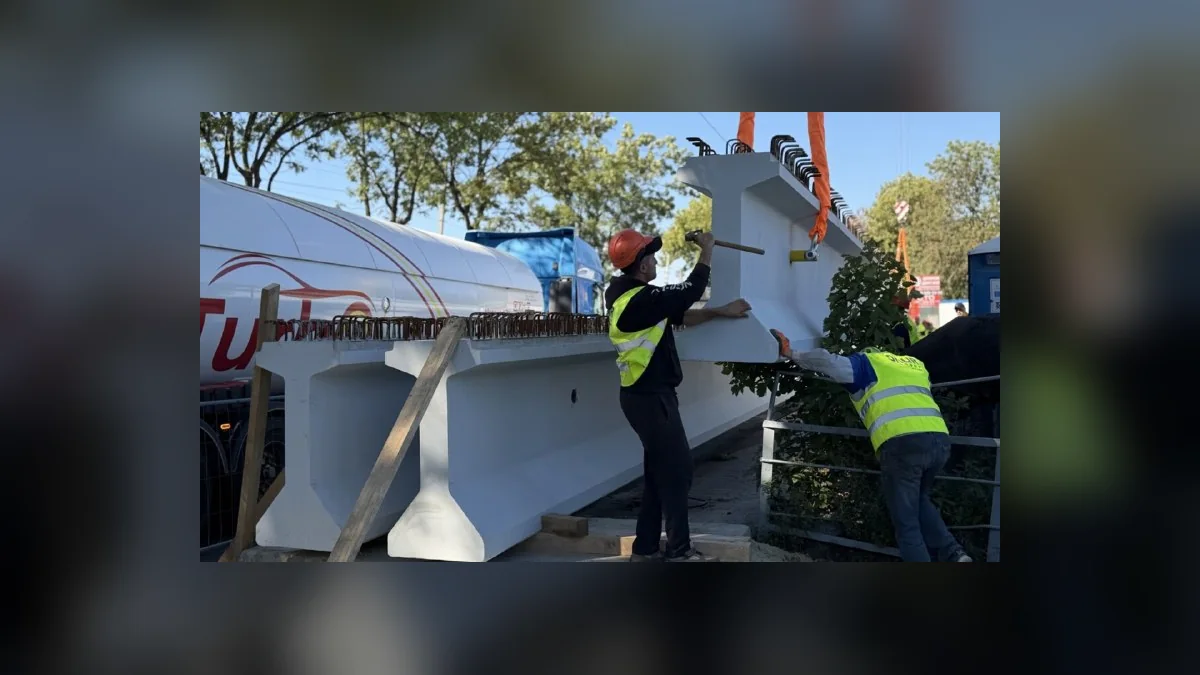 У Львові на перехрестя Шевченка та Ковча доставили перші балки нового шляхопроводу